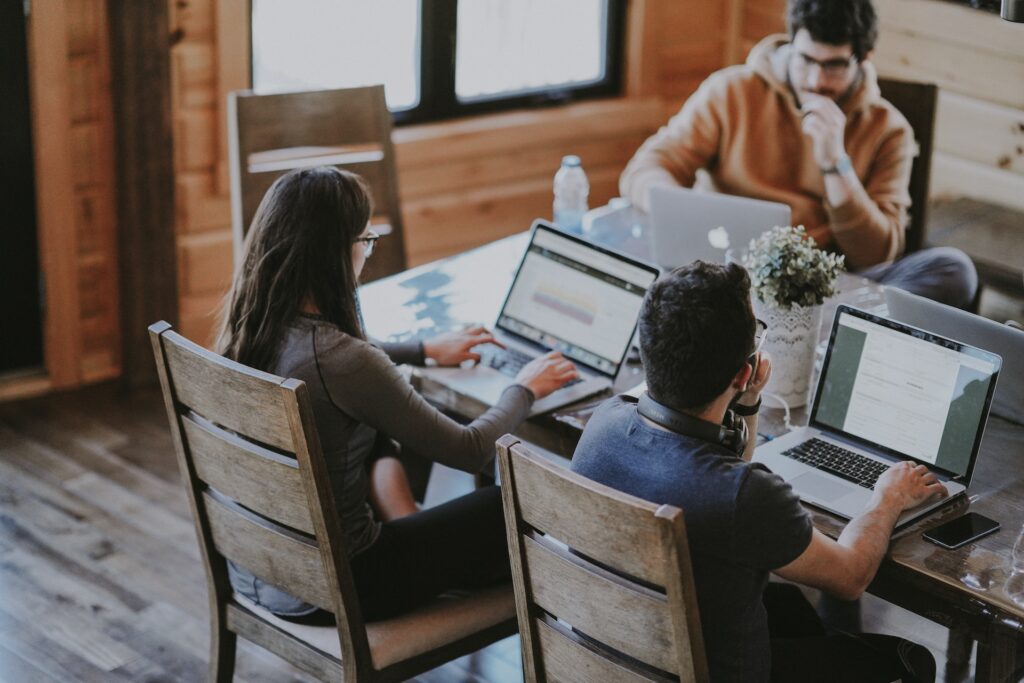 group of people working