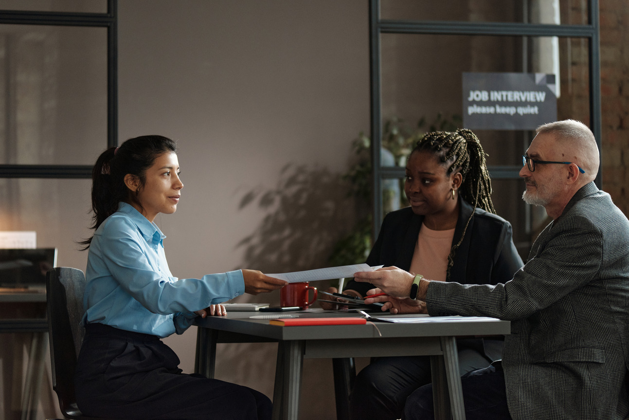 woman being hired for a new job